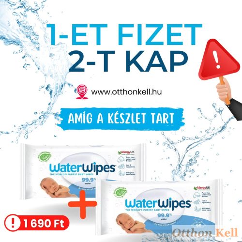 WaterWipes BIO Babatörlőkendő Alapcsomag 60db/csomag x2 