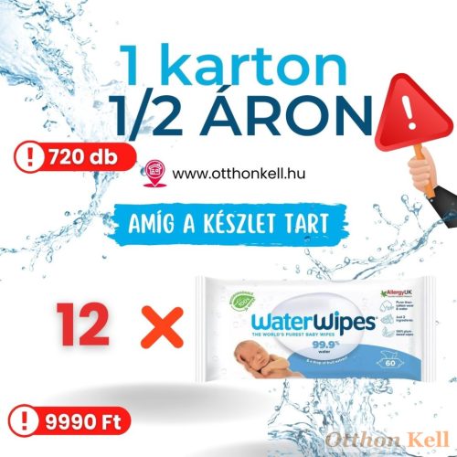 WaterWipes BIO Babatörlőkendő 12X60db